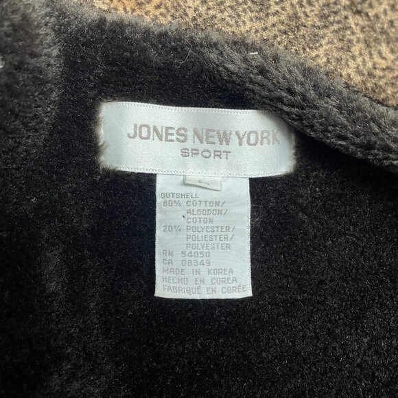 JONES NEW YORK VEST FULL ZIP FAUX FUR LINED WOMENS L ANIMAL PRINT POCKETS ARTSY - Picture 6 of 10